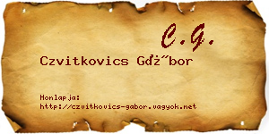 Czvitkovics Gábor névjegykártya