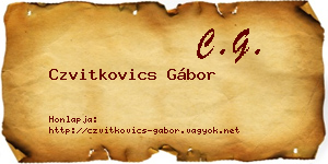 Czvitkovics Gábor névjegykártya