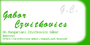 gabor czvitkovics business card